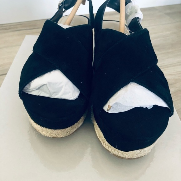 Marc Fisher Womens Flama Black Suede Criss-Cross Front Espadrilles Shoe… - Picture 2 of 5